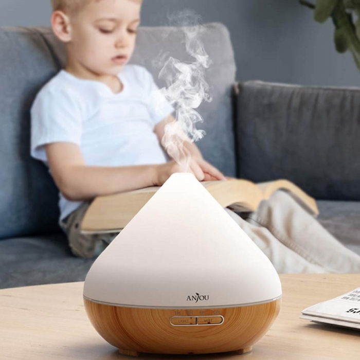 Difuzor aromaterapie AJ-AD001, 300ml, LED 7 culori [2]