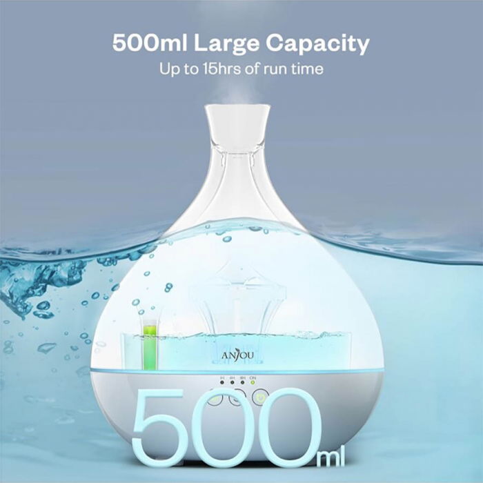 Difuzor aromaterapie uleiuri esentiale Anjou AJ-AD012, 500ml, LED, 7 culori [3]