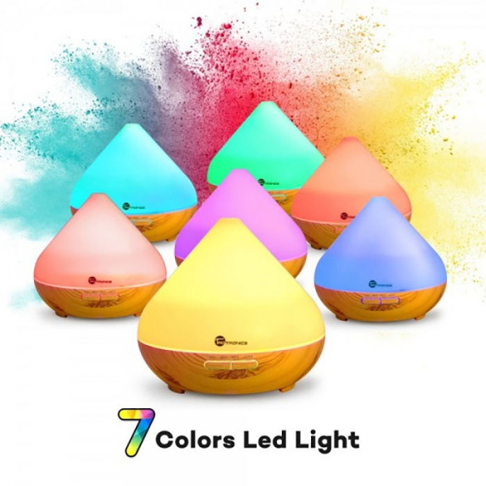 Difuzor aromaterapie uleiuri esentiale cu Ultrasunete TaoTronics, LED 7 culori [8]
