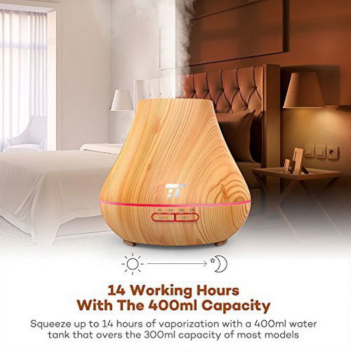 Difuzor Aromaterapie uleiuri esentiale TaoTronics TT-AD004, 400ml, LED, 7 culori [4]