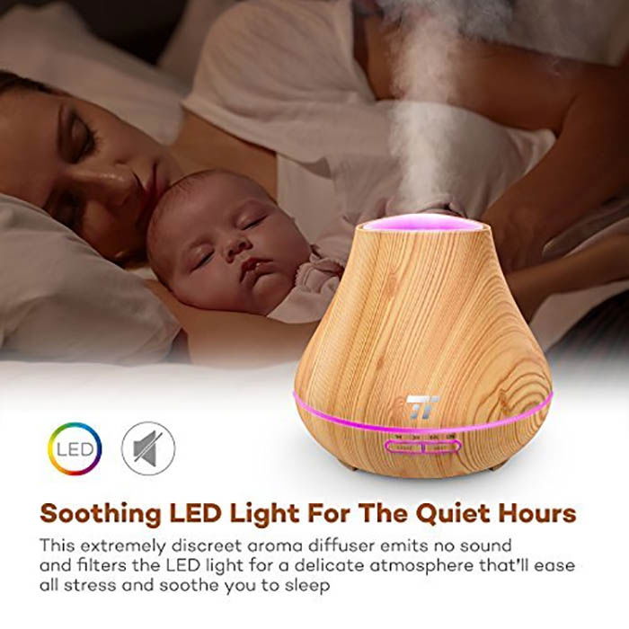 Difuzor Aromaterapie uleiuri esentiale TaoTronics TT-AD004, 400ml, LED, 7 culori [6]