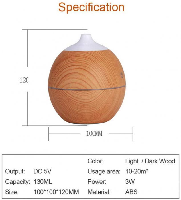 Difuzor Aromaterapie uleiuri esentiale lacrima 7 culori, 130 ml [4]