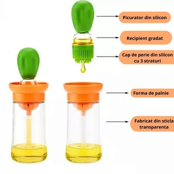 Dispenser Ulei 2 in 1, cu pensula din silicon [16]
