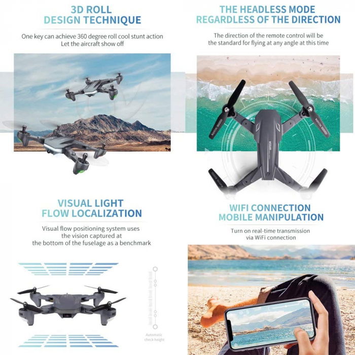 Drona Visuo XS816, Camera 4K cu transmisie pe telefon [3]