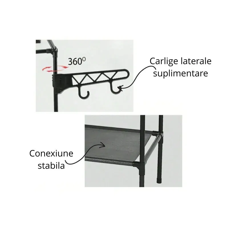 Dulap pliabil haine cu structura metalica si rafturi multiple [5]