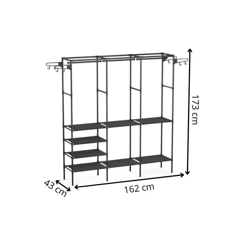 Dulap pliabil haine cu structura metalica si rafturi multiple [4]