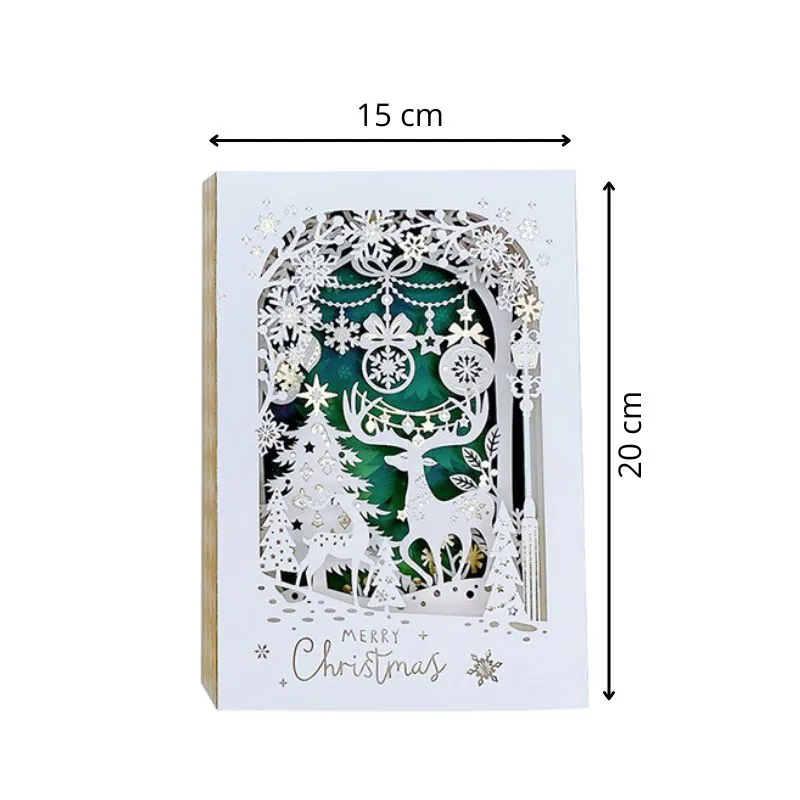 Felicitare de Craciun 3D Cerbul si Padurea fermecata [5]