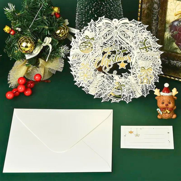 Felicitare de Craciun 3D Coronita Merry Christmas [1]