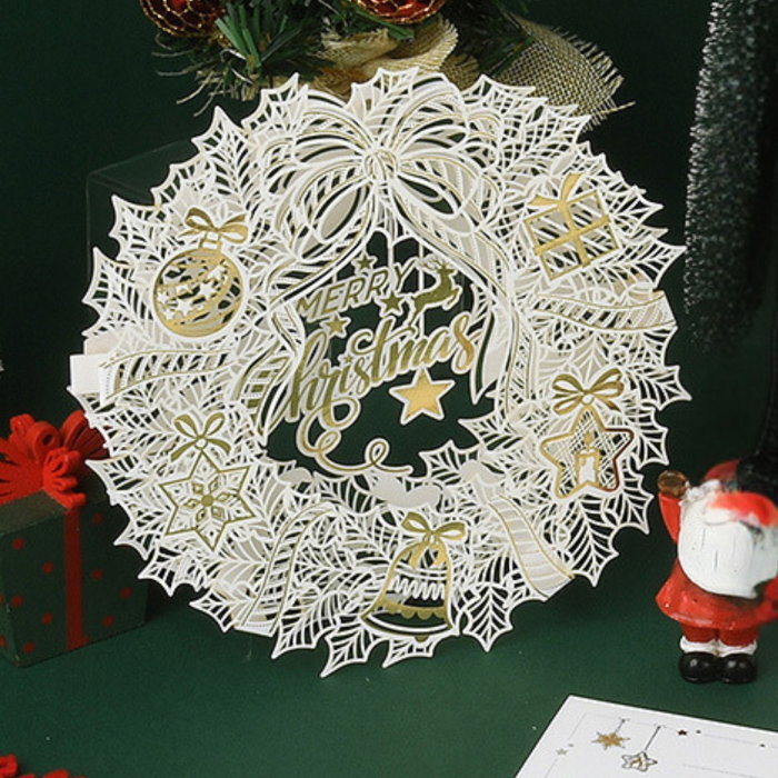 Felicitare de Craciun 3D Coronita Merry Christmas [2]