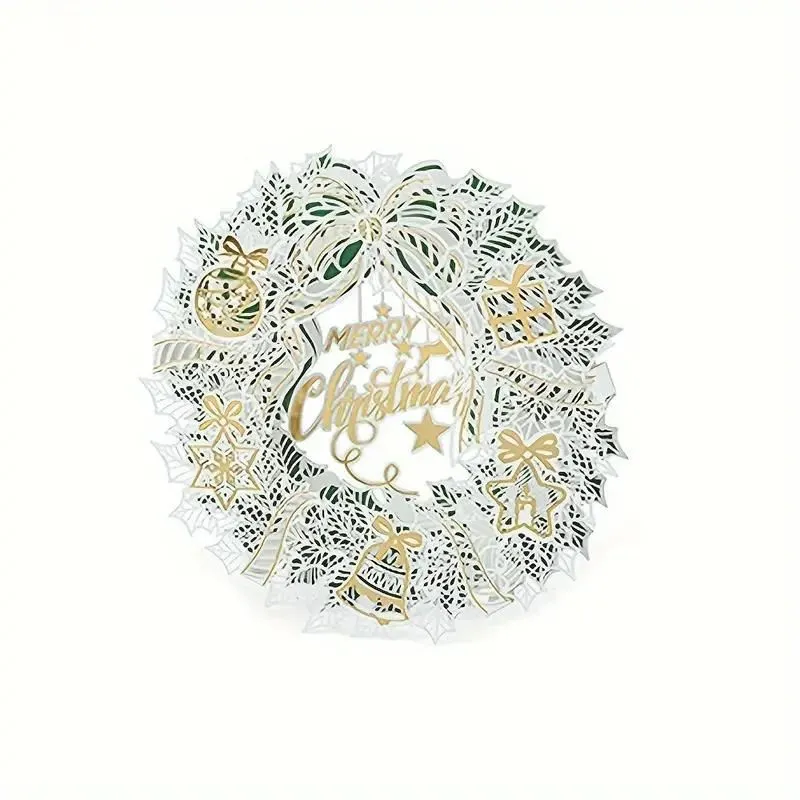 Felicitare de Craciun 3D Coronita Merry Christmas [5]