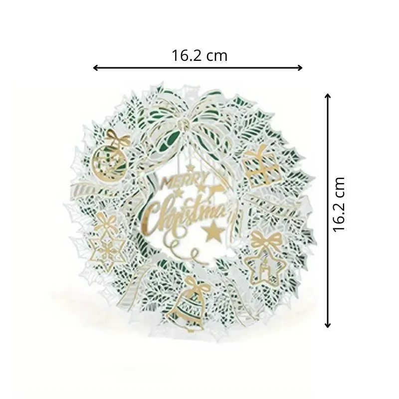 Felicitare de Craciun 3D Coronita Merry Christmas [6]