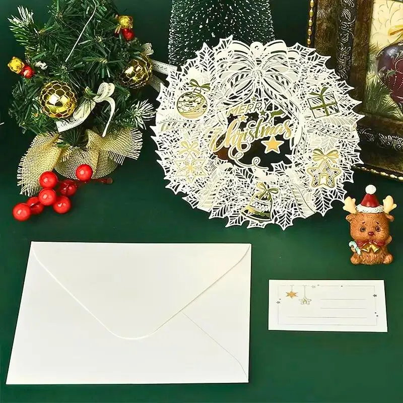 Felicitare de Craciun 3D Coronita Merry Christmas [1]