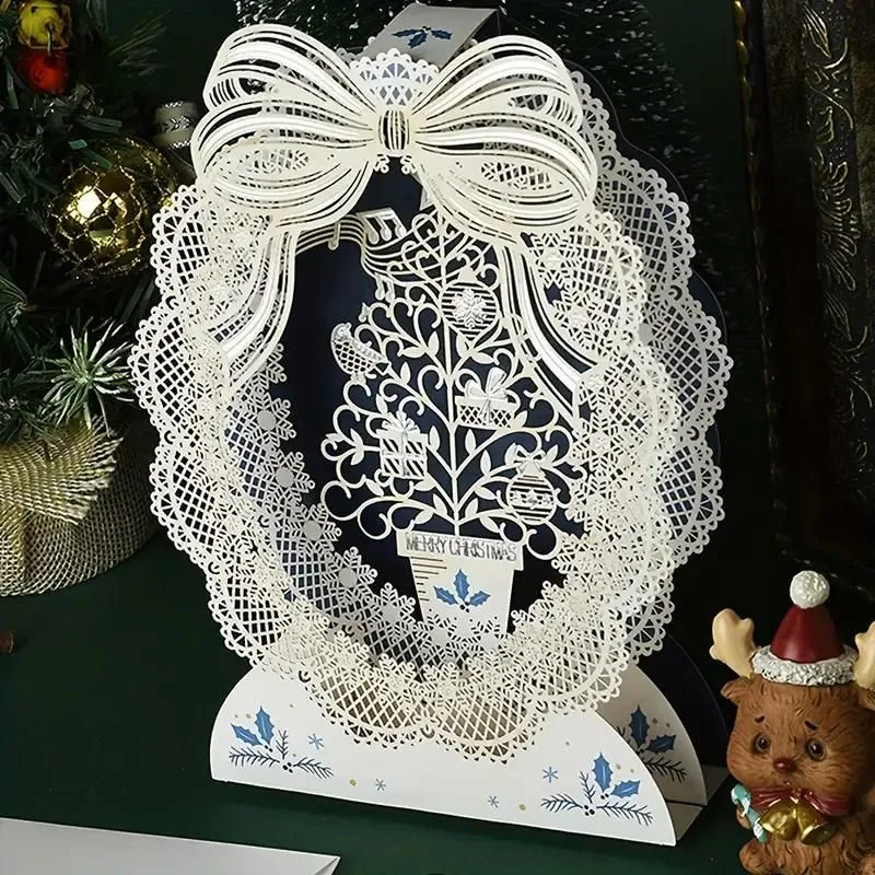 Felicitare de Craciun 3D cu Design Dantelat [3]