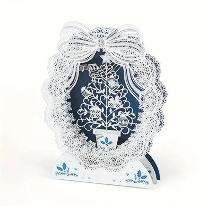 Felicitare de Craciun 3D cu Design Dantelat [5]