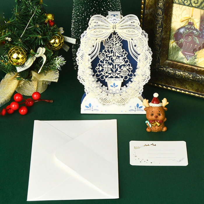Felicitare de Craciun 3D cu Design Dantelat [1]