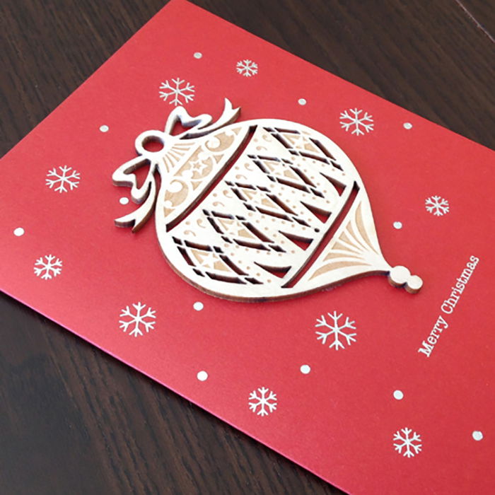 Felicitare de Craciun Ornament din lemn Glob picatura [2]