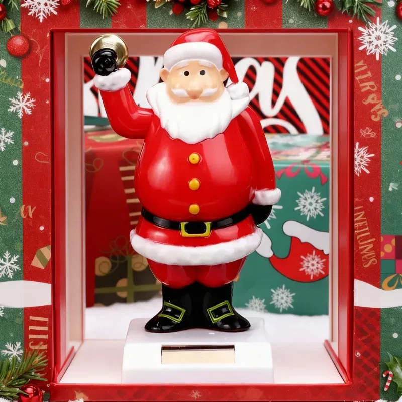 Figurina solara Mos Craciun cu clopotel [1]