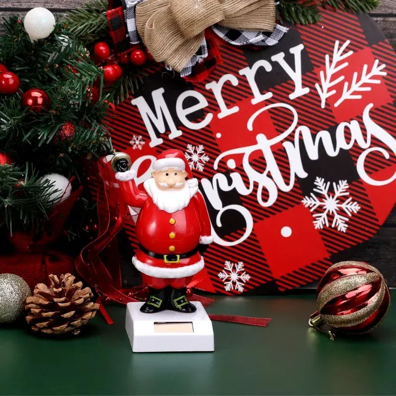 Figurina solara Mos Craciun cu clopotel [2]