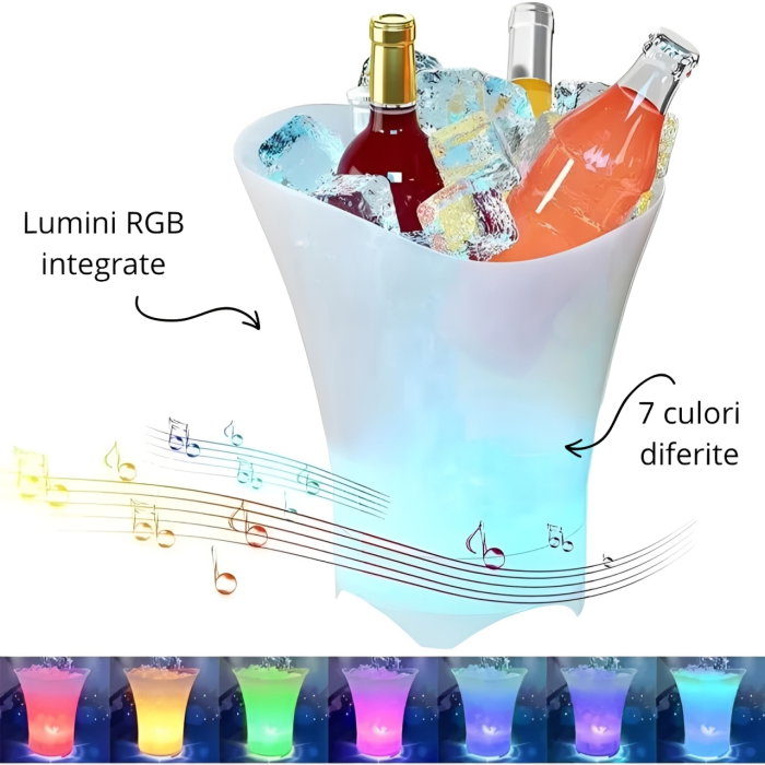 Frapiera cu iluminare LED si boxa Bluetooth, 7 L [14]