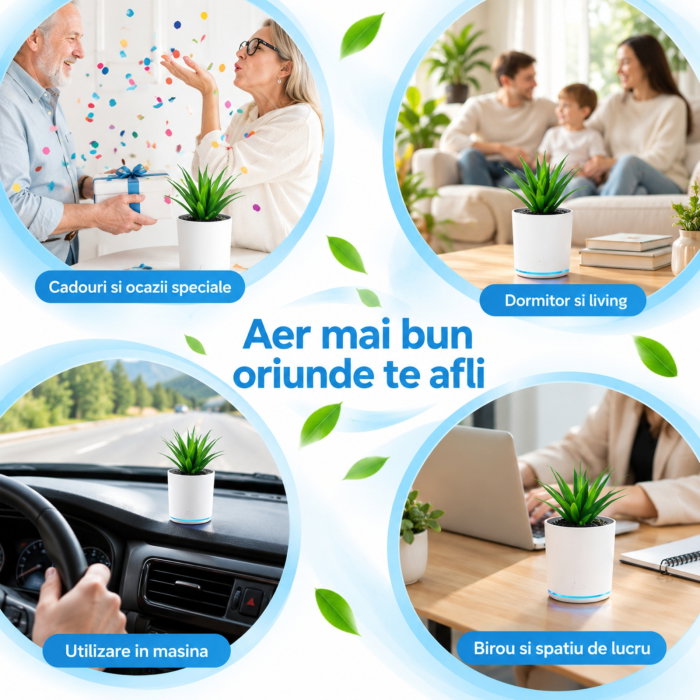 Ghiveci purificator de aer cu USB [9]