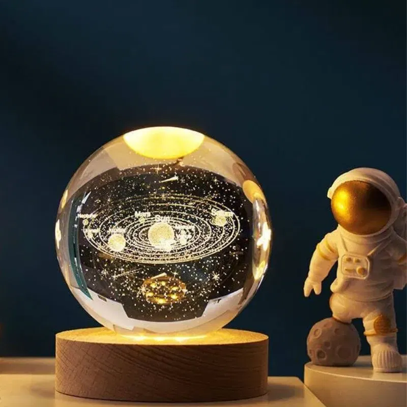 Lampa LED Glob de Cristal Planetariu, cu sistem solar, cadou captivant [3]