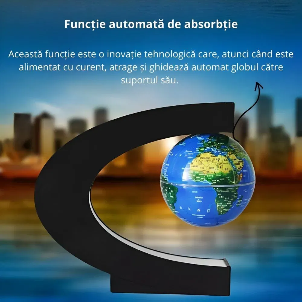 Glob pamantesc magnetic plutitor cu iluminare LED. C-Shape [8]