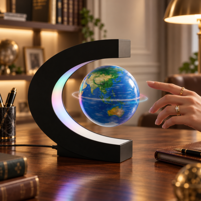 Glob pamantesc magnetic plutitor cu iluminare LED. C-Shape [1]