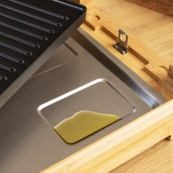 Gratar electric 2000W, cu platou din bambus [7]