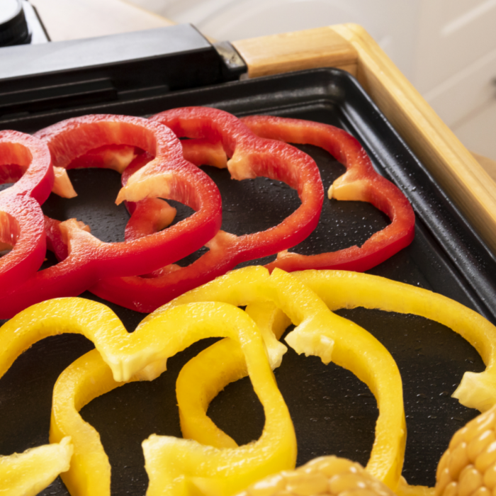 Gratar electric 2000W, cu platou din bambus [4]