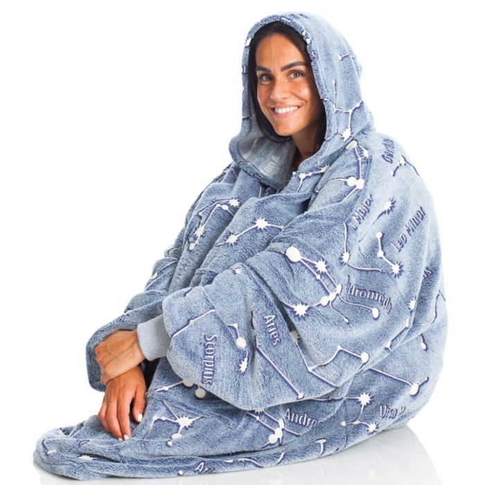 Hanorac patura cu gluga, Iluminat, Constelatii, 240g/mp [6]