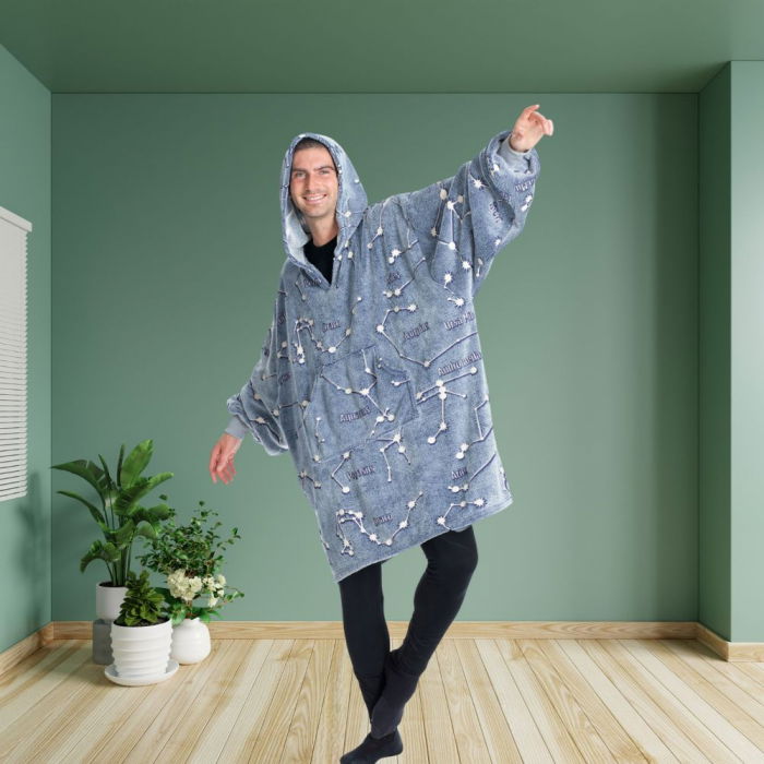 Hanorac patura cu gluga, Iluminat, Constelatii, 240g/mp [3]