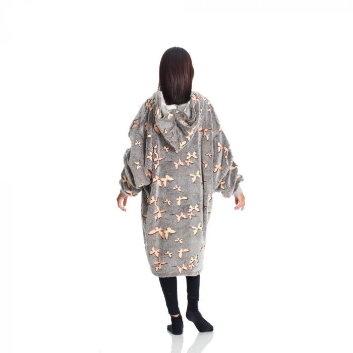 Hanorac patura cu gluga, Iluminat, Fluturasi, 240g/mp [3]