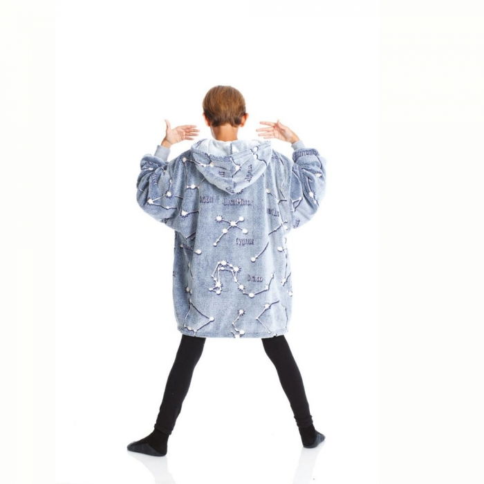 Hanorac patura cu gluga pentru copii, Iluminat, Constelatii, 240g/mp [4]