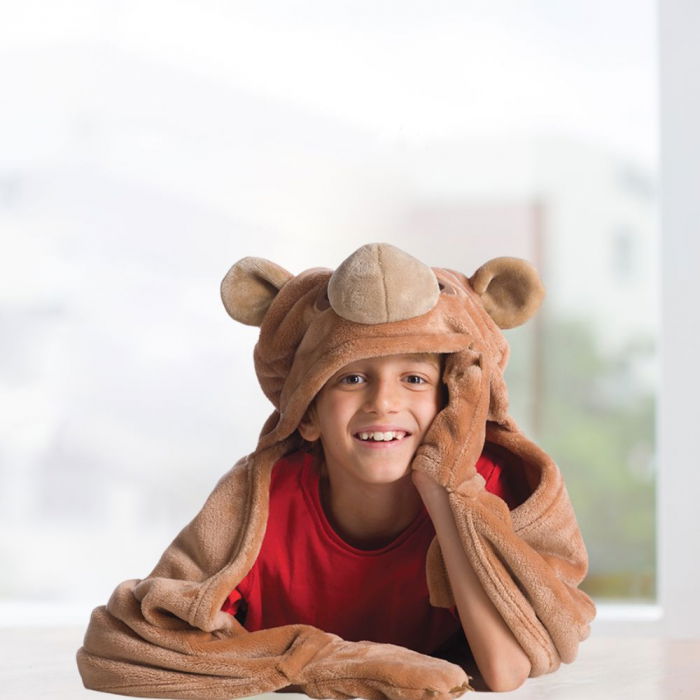 Hanorac patura cu gluga pentru copii, Ursulet, 240g/mp [2]