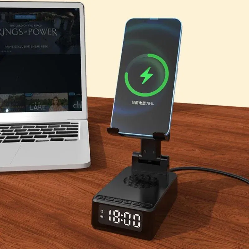 Incarcator wireless 15W cu ceas si difuzor [1]