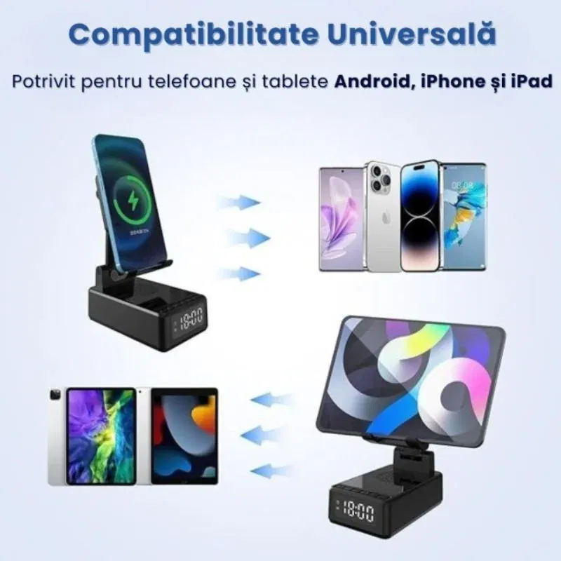 Incarcator wireless 15W cu ceas si difuzor [9]