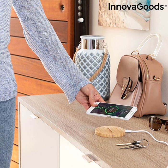 Incarcator wireless din bambus [4]