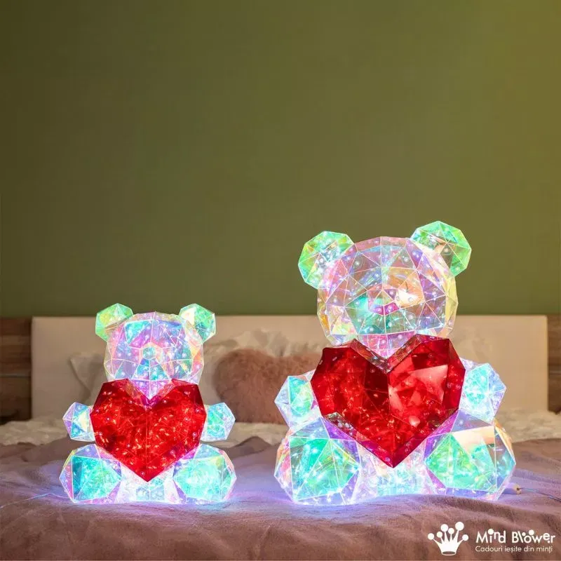 IubiBear Ursulet indragostit cu lumini colorate, 30 cm [5]