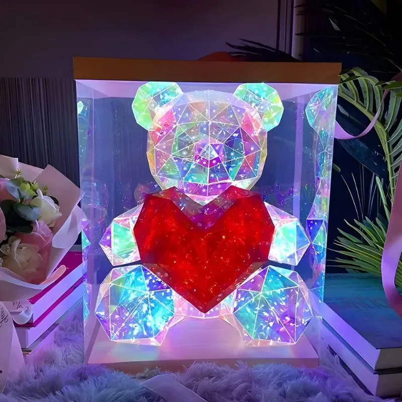 IubiBear Ursulet indragostit cu lumini colorate, 30 cm [12]