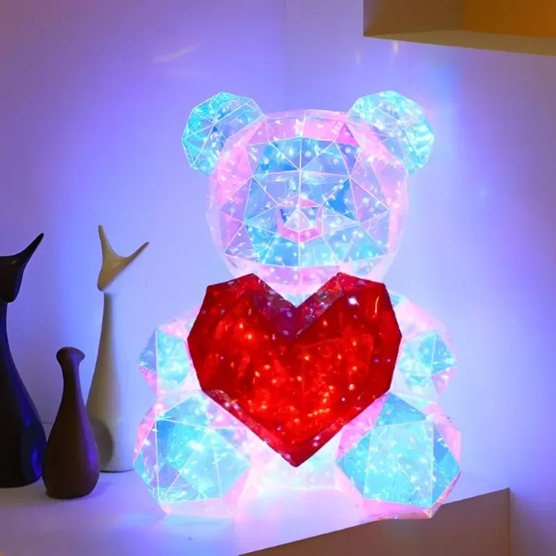 IubiBear Ursulet indragostit cu lumini colorate, 30 cm [11]