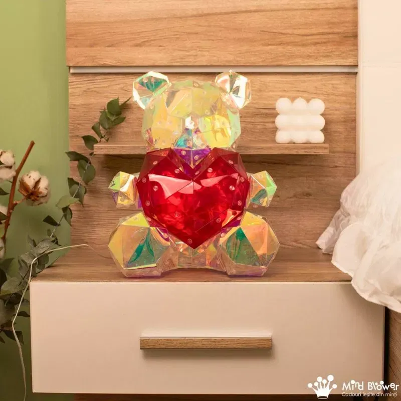 IubiBear Ursulet indragostit cu lumini colorate, 30 cm [2]