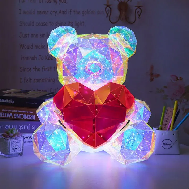 IubiBear Ursulet indragostit cu lumini colorate, 40 cm [6]