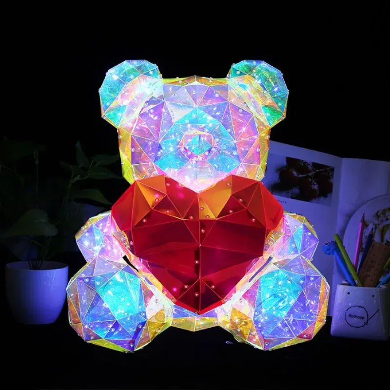 IubiBear Ursulet indragostit cu lumini colorate, 40 cm [7]