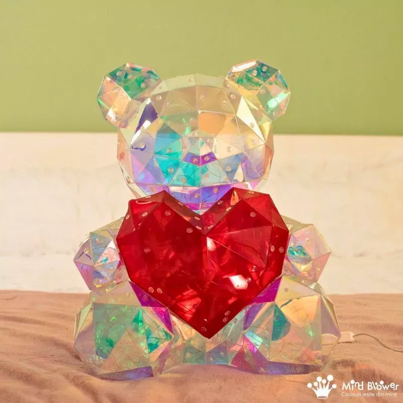 IubiBear Ursulet indragostit cu lumini colorate, 40 cm [5]