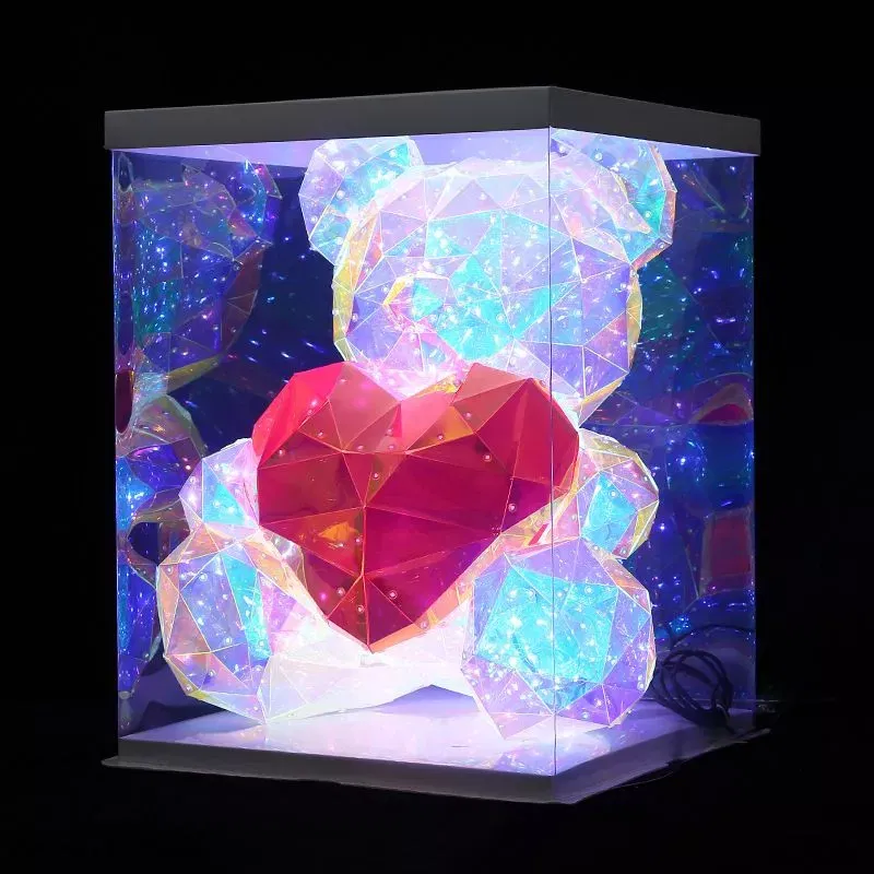 IubiBear Ursulet indragostit cu lumini colorate, 40 cm [12]