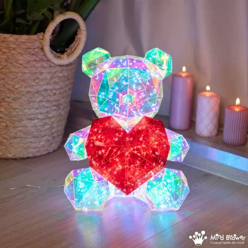 IubiBear Ursulet indragostit cu lumini colorate, 40 cm [1]