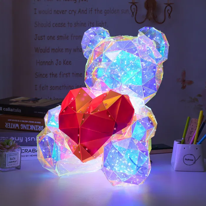 IubiBear Ursulet indragostit cu lumini colorate, 40 cm [10]