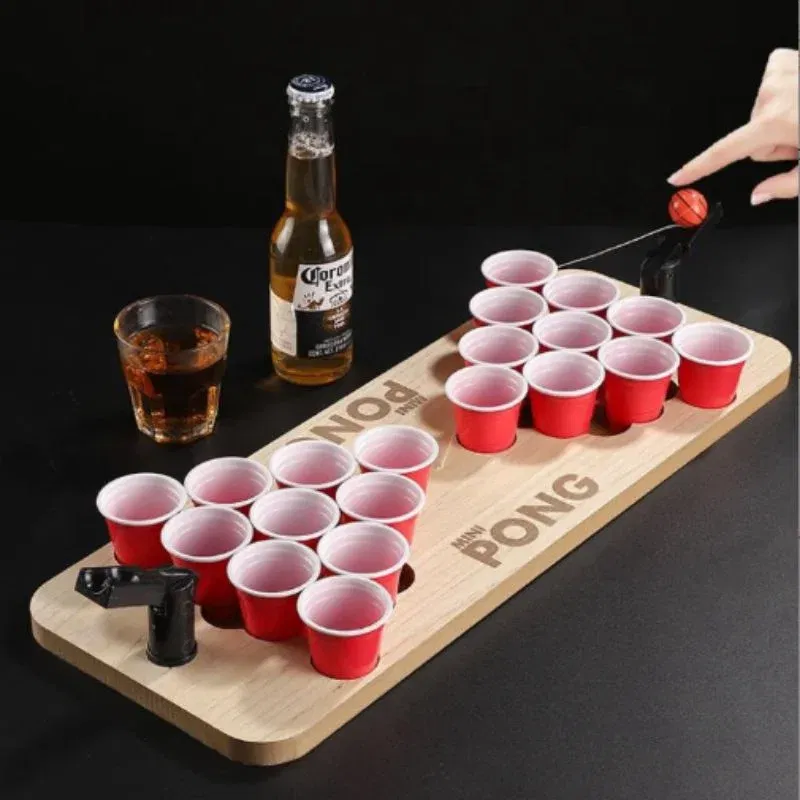 Joc amuzant Beer Pong din lemn [1]