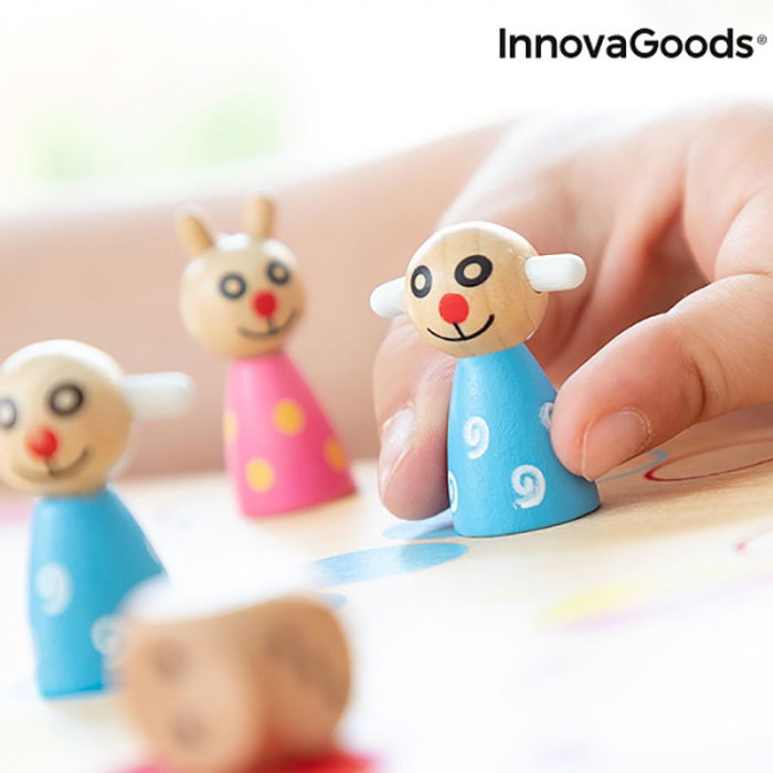 Joc din lemn educativ Pake Animals, 18 piese [3]