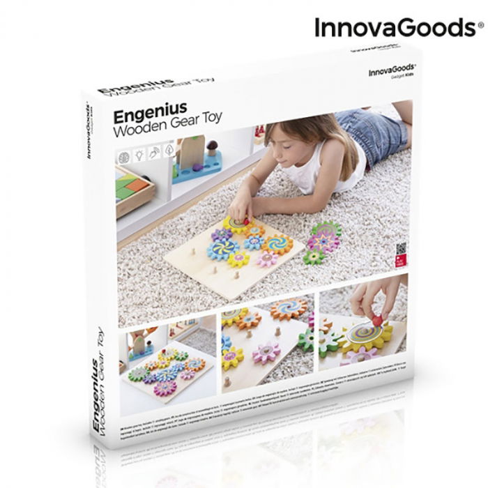 Joc din lemn educativ Roti dintate Engenius, 12 piese [7]